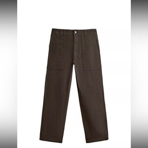 Zara Straight Fit Pants in Olive Brown